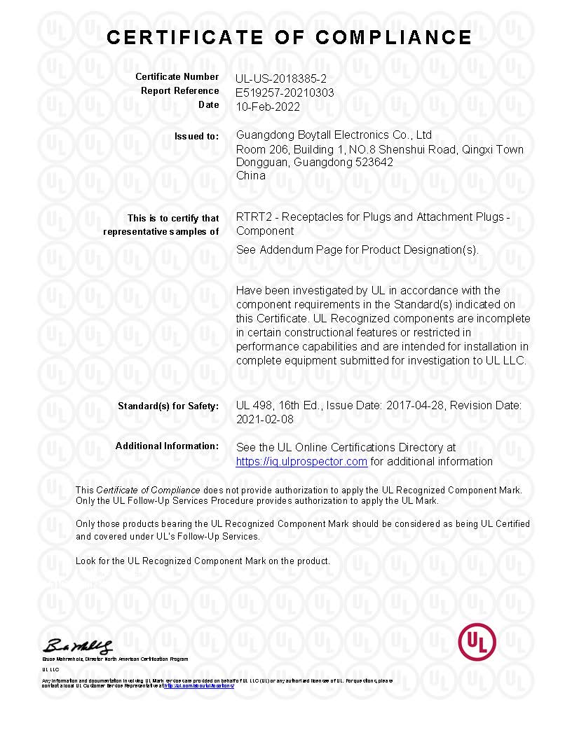 BT-US系列 UL證書